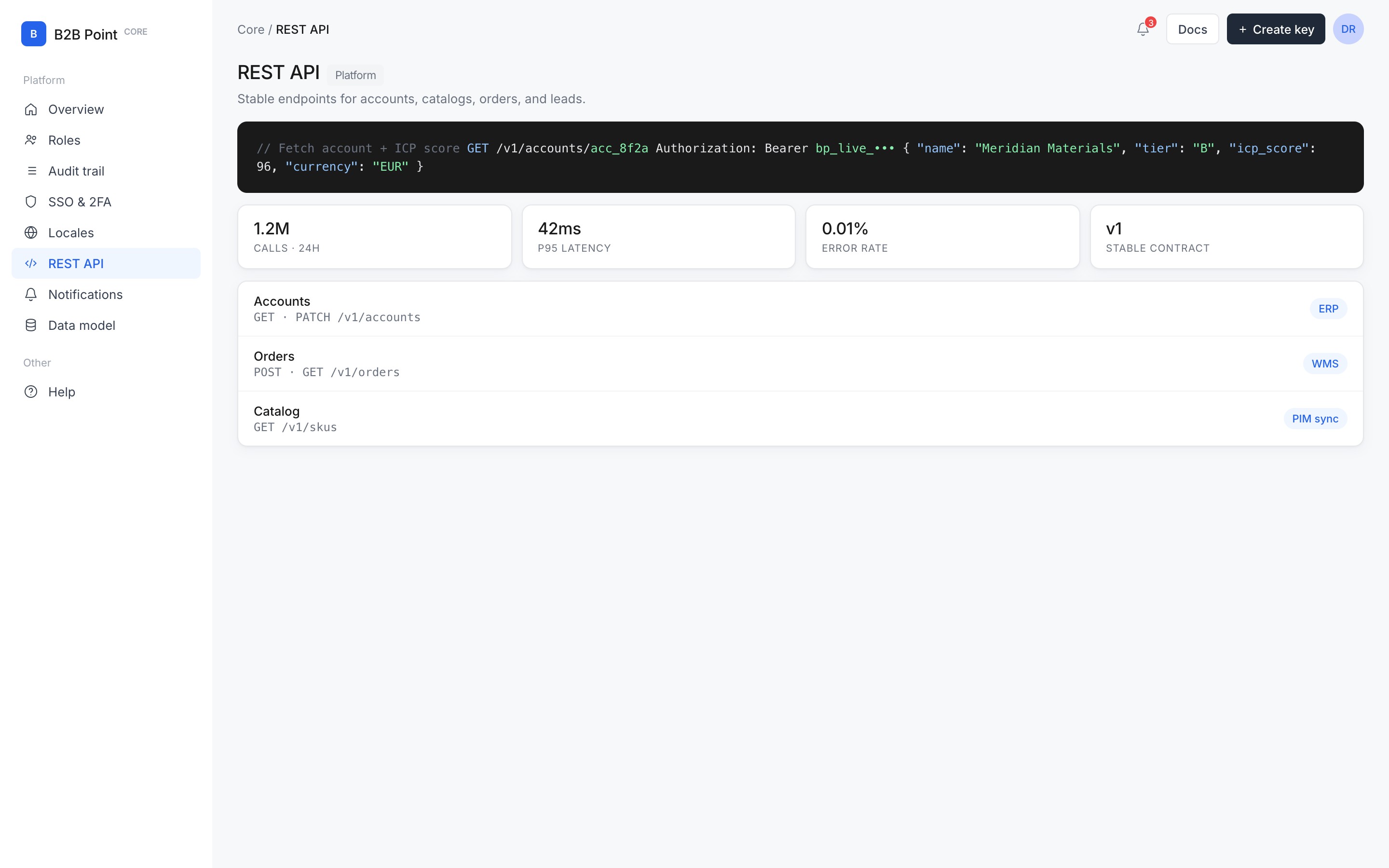 REST API in B2B Core