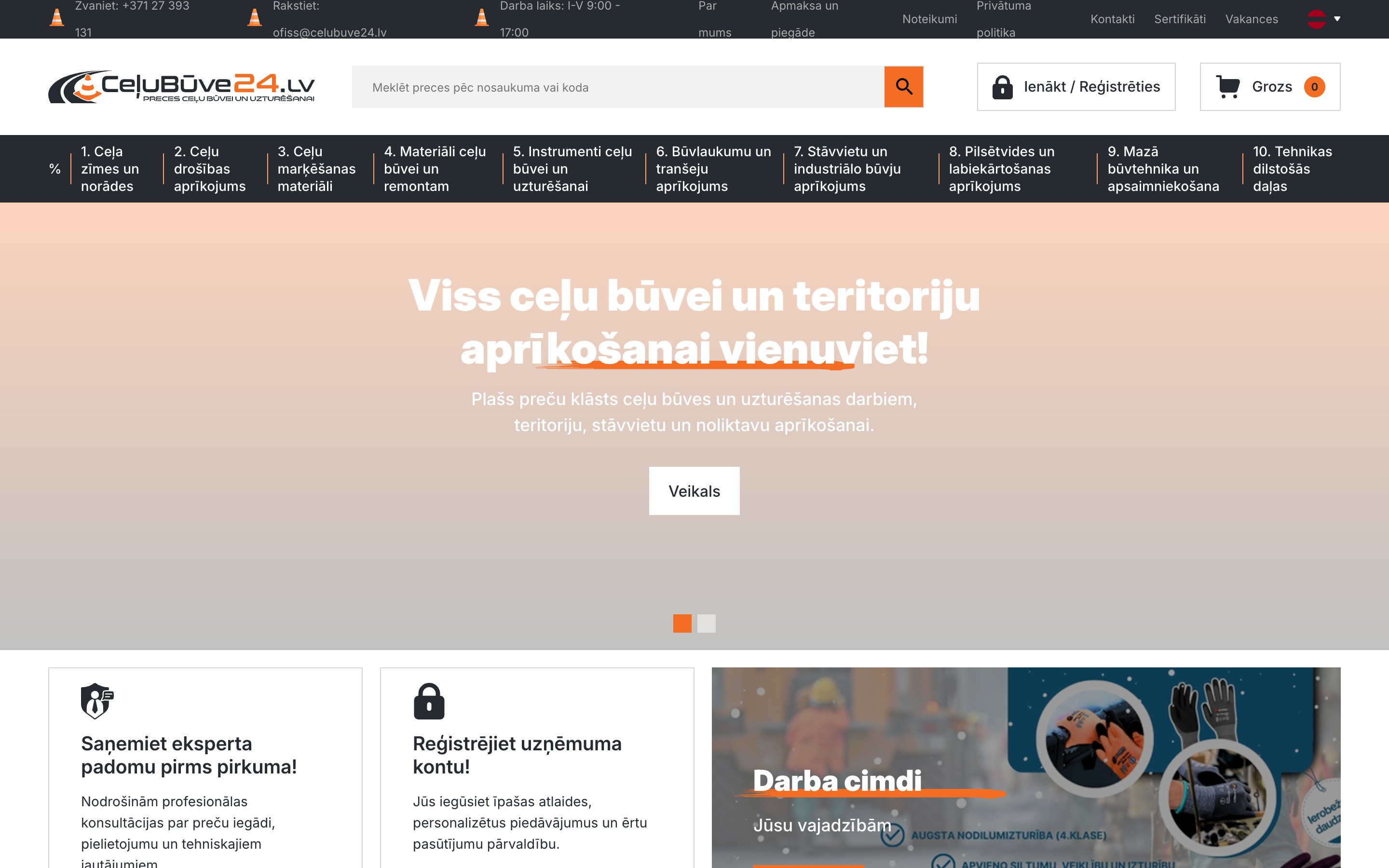 CeļuBūve24 homepage